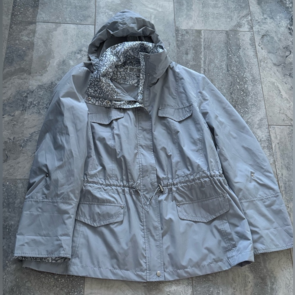 JM Collection Light Gray Utility Jacket